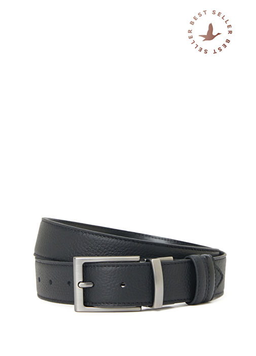 Siyah Çift Taraflı Erkek Deri Kemer