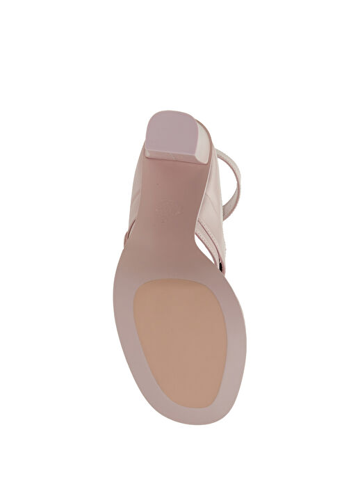 Pembe Kemer Detaylı Kadın Deri Sandalet - Görsel 6