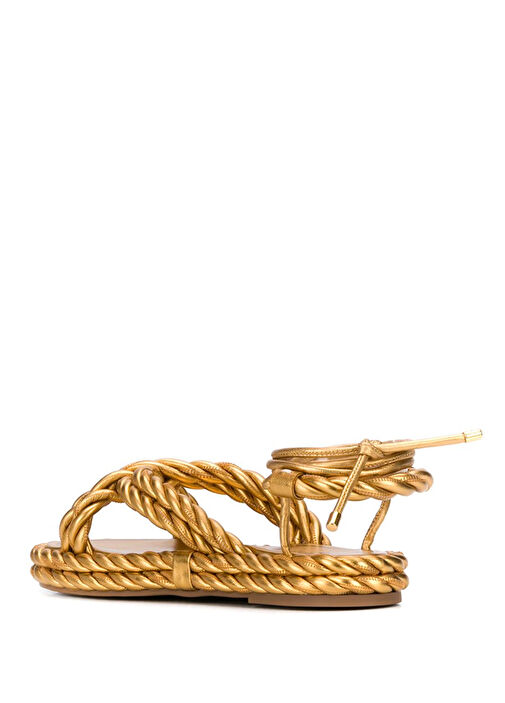 Gold Kadın Deri Sandalet - Görsel 4