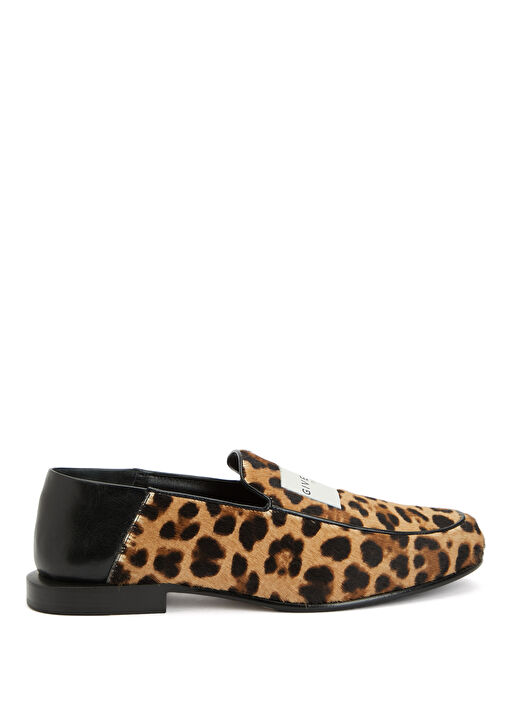Label Leopar Kadın Deri Loafer - Görsel 2