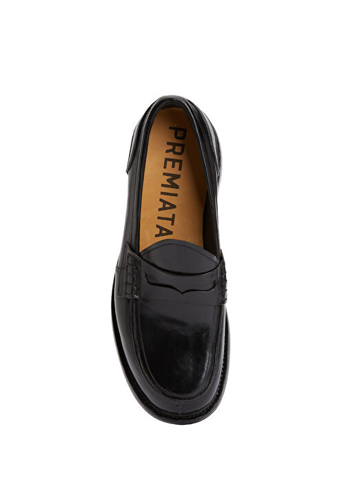 King Brass Siyah Erkek Deri Loafer - Görsel 5