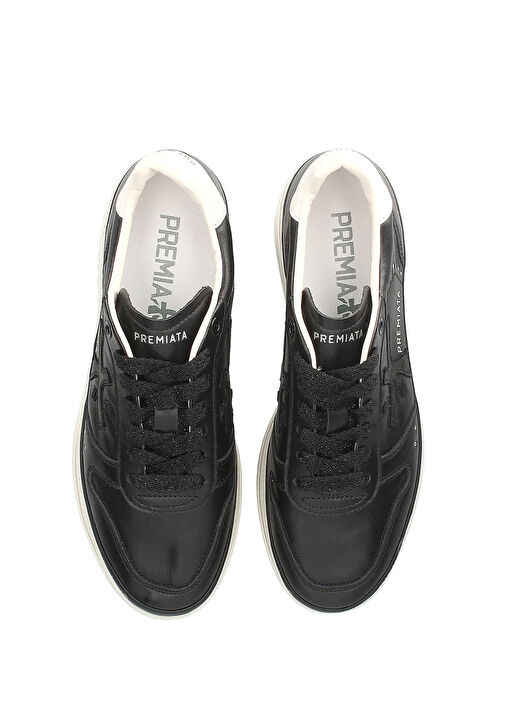 Micol Siyah Beyaz Kadın Deri Sneaker - Görsel 6