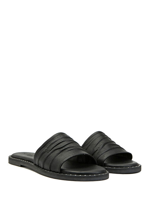 Siyah Kadın Deri Terlik - Görsel 3