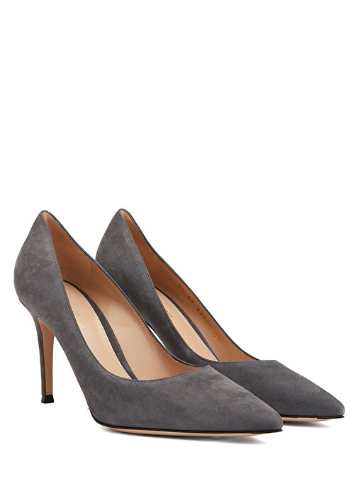 Gianvito Antrasit Süet Topuklu Ayakkabı - Görsel 3