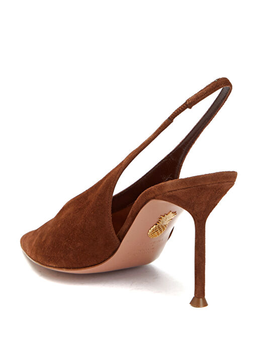 Kahverengi Süet Stiletto - Görsel 4