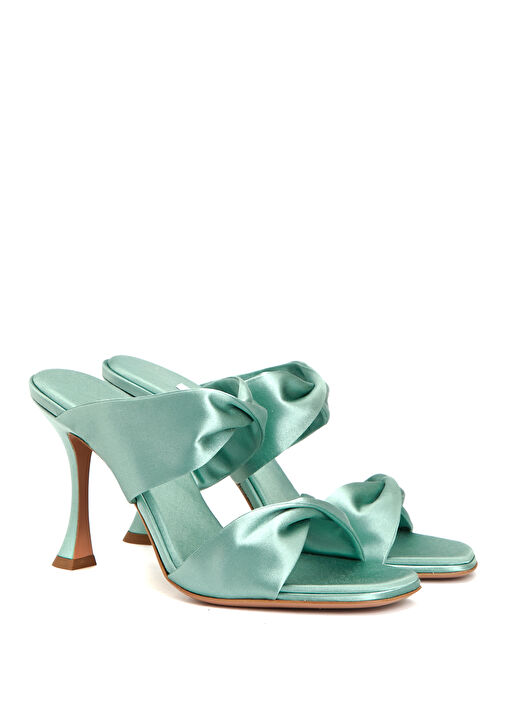 Twist Su Yeşili Kadın Saten Terlik - Görsel 3