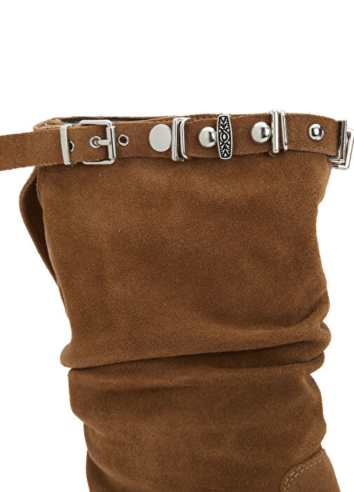 Taba Taşlı Kadın Süet Bot - Görsel 7