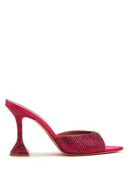 Caroline Pembe Kristal Taşlı Kadın İpek Terlik - Görsel 2