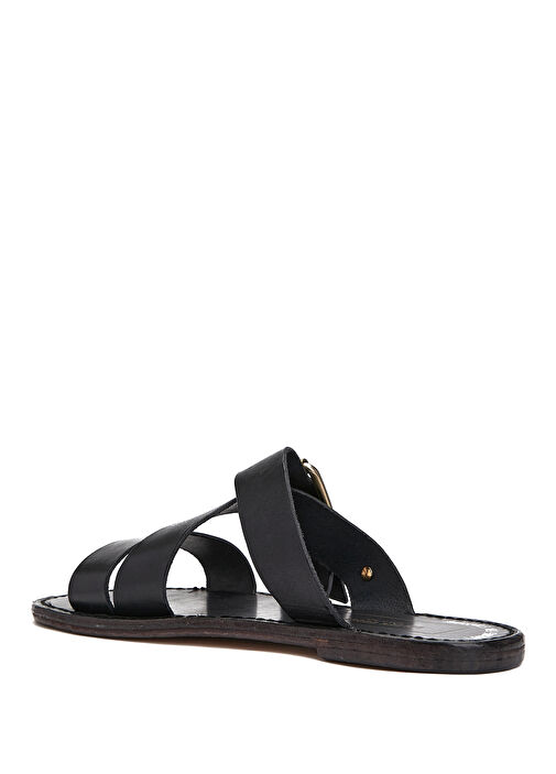 Margaret Siyah Kadın Deri Terlik - Görsel 4