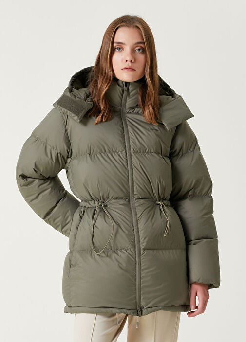 Gia Light Khaki Hooded Coat