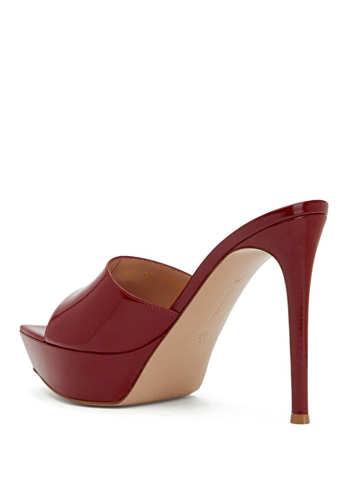 Kırmızı Kadın Deri Terlik - Görsel 3