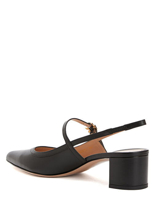 Vitello Siyah Deri Topuklu Ayakkabı - Görsel 4