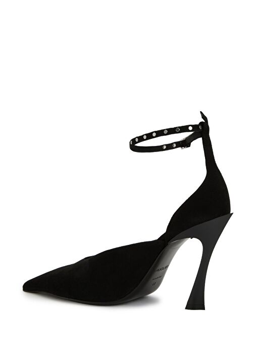 Siyah Deri Topuklu Ayakkabı - Görsel 4