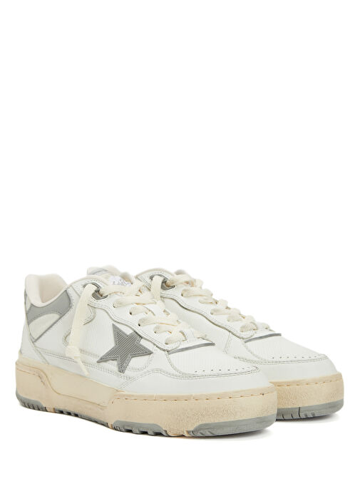 Forty2 Kahve Beyaz Kadın Deri Sneaker - Görsel 3