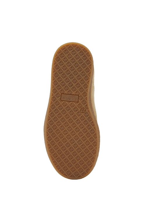 Krem Logo Desenli Erkek Çocuk Süet Sneaker - Görsel 6