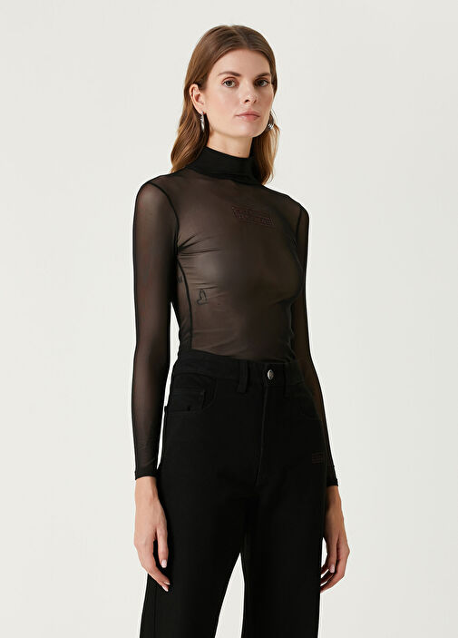 black transparent blouse