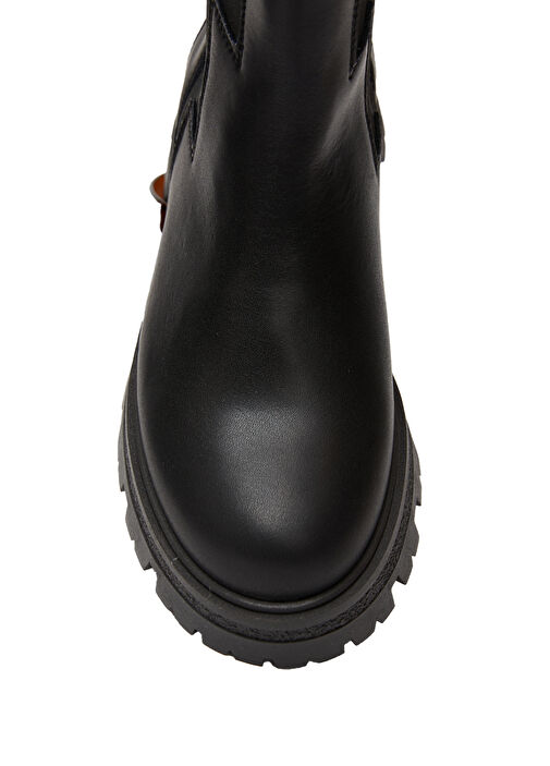 Siyah Kız Çocuk Deri Bot - Görsel 5