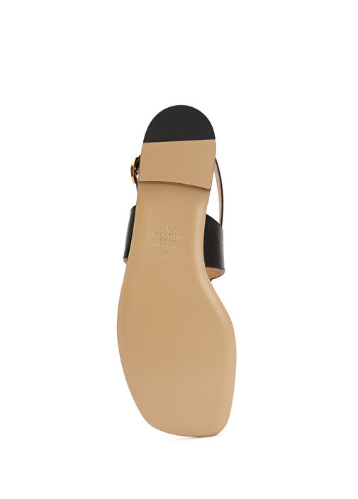 Siyah Kadın Deri Sandalet - Görsel 6