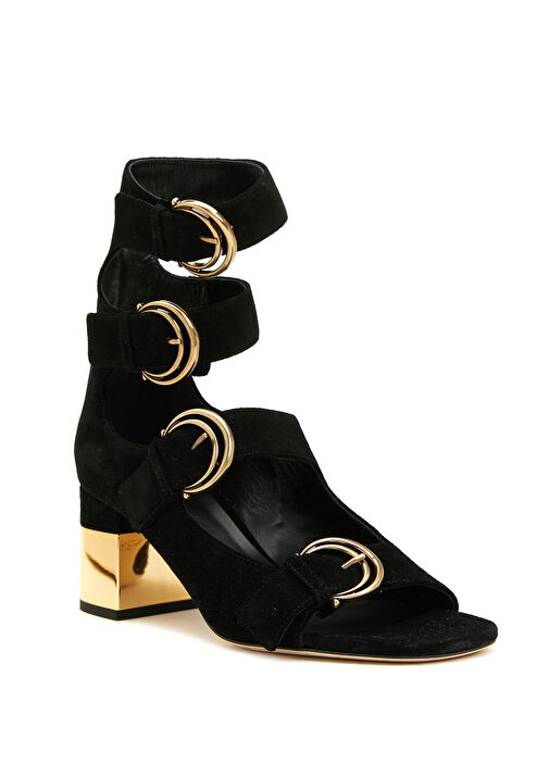 Siyah Kadın Deri Sandalet - Görsel 3