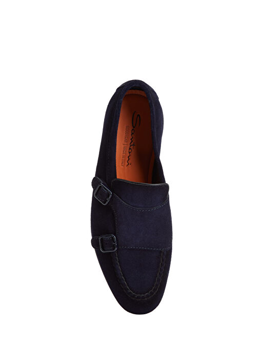 Santoni Santoni Lacivert Çift Kemerli Erkek Süet Loafer | Beymen Lacivert - 5. görsel