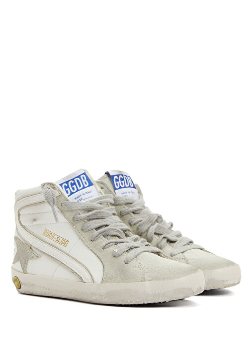 Slide Beyaz Unisex Çocuk Deri Sneaker - Görsel 3