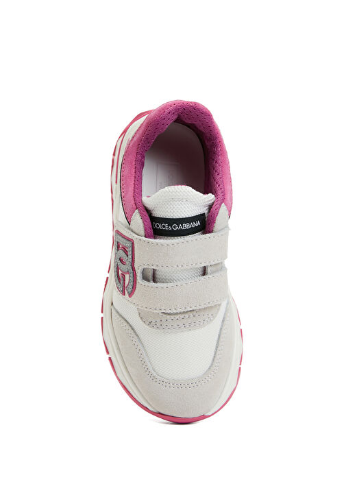 Pembe Beyaz Çocuk Deri Sneaker - Görsel 5