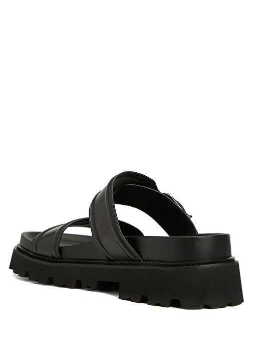 Ride Siyah Kadın Deri Terlik - Görsel 4
