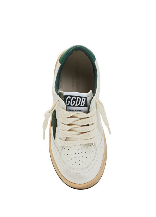 BallStar Beyaz Yeşil Unisex Çocuk Deri Sneaker - Görsel 5