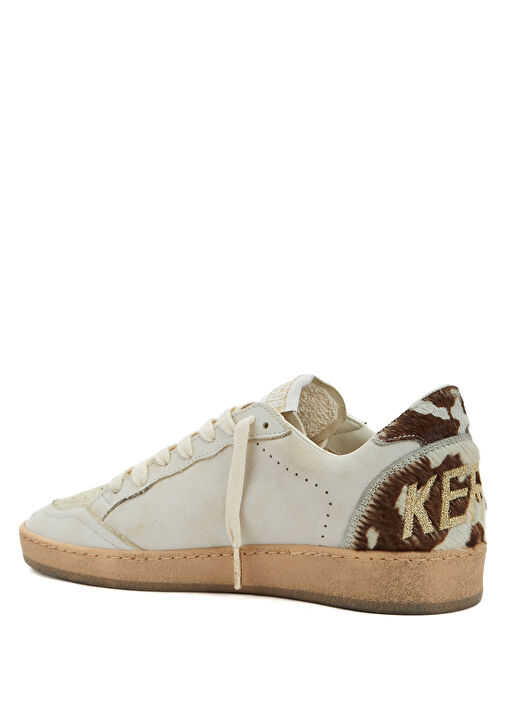 BallStar Taba Beyaz Kadın Deri Sneaker - Görsel 4