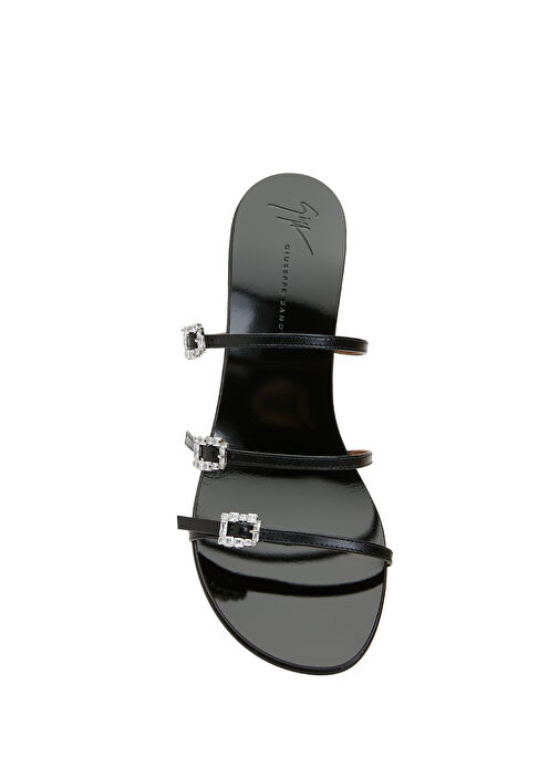 Siyah Kadın Deri Sandalet - Görsel 5