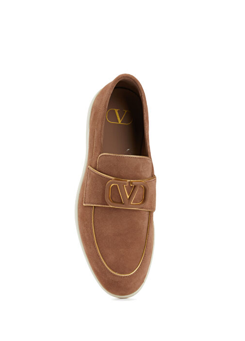 Camel Logo Detaylı Kadın Süet Loafer - Görsel 5