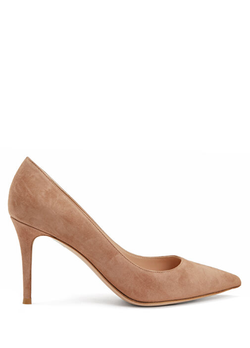 Gianvito 85 Bej Süet Stiletto - Görsel 2