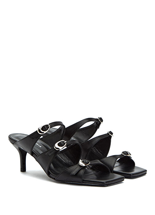 Academia Academia Siyah Amorf Tokalı Kadın Deri Terlik Sandalet & Terlik | Beymen Siyah - 3. görsel