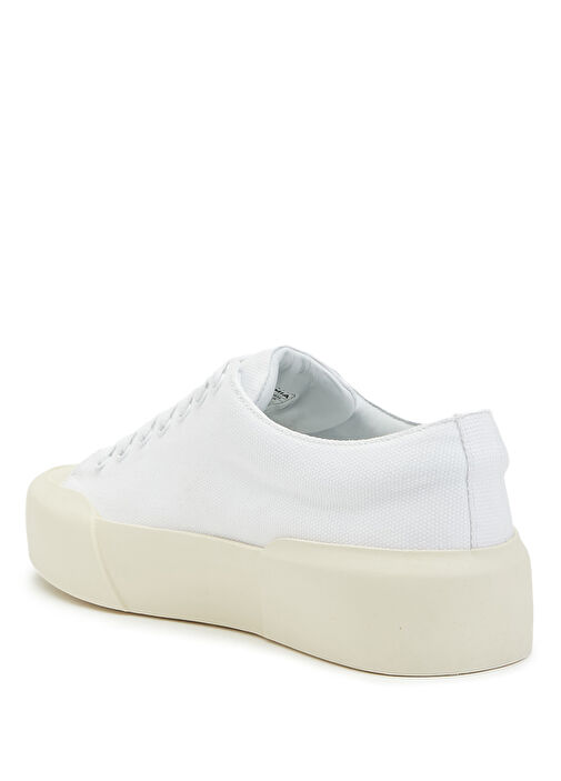 Beyaz Kadın Keten Sneaker - Görsel 4