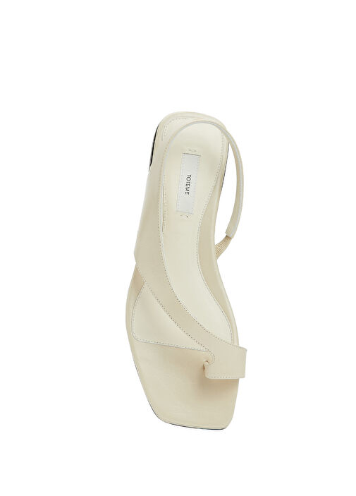 Beyaz Kadın Deri Sandalet - Görsel 5