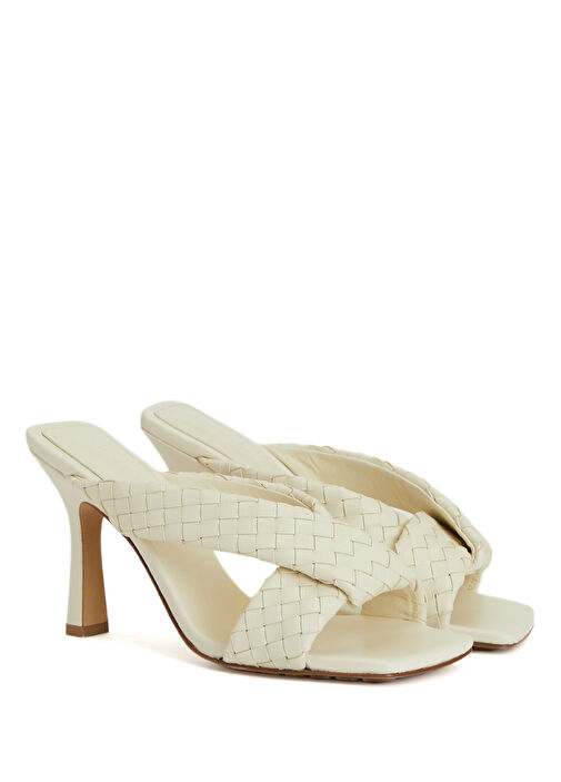 Riva Beyaz Kadın Deri Terlik - Görsel 3