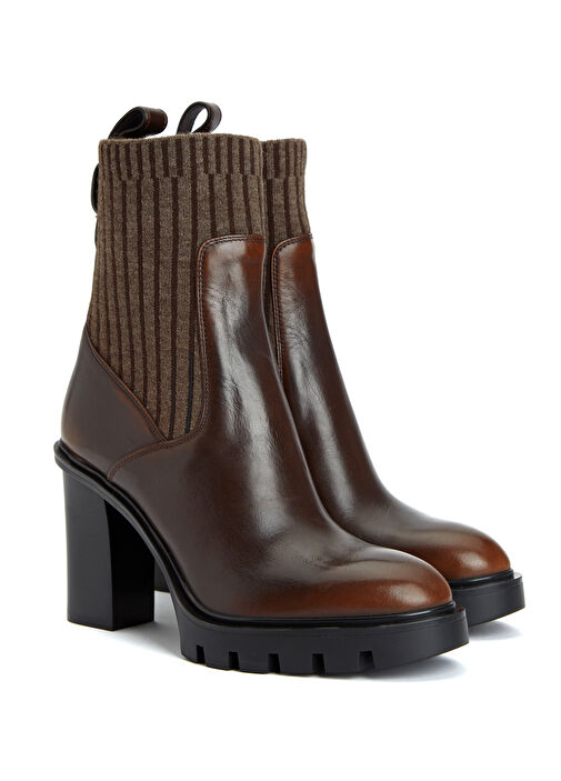 Alyson Çorap Formlu Kadın Deri Bot - Görsel 3