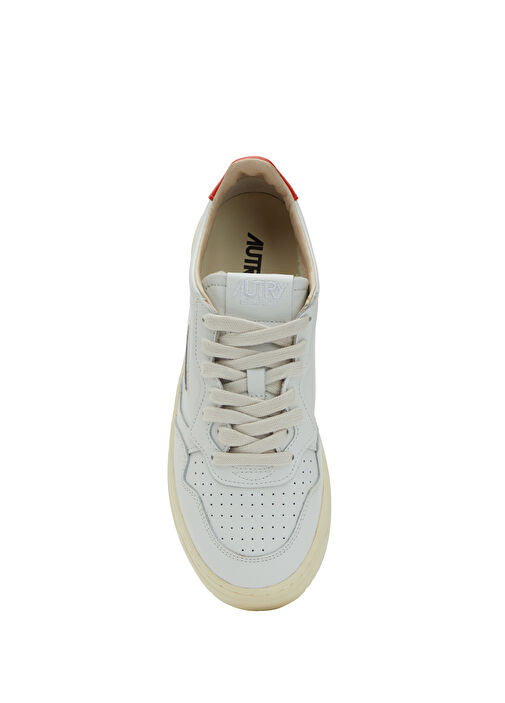 Kırmızı Beyaz Kadın Deri Sneaker - Görsel 5