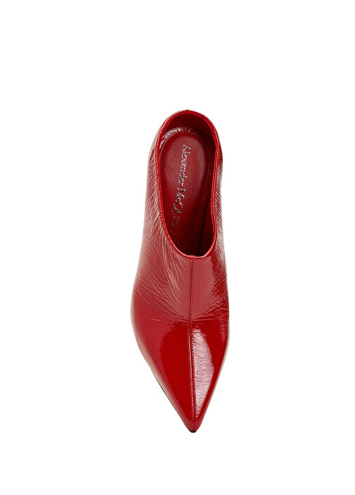 Kırmızı Kadın Deri Terlik - Görsel 5
