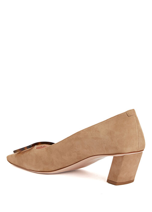 Belle Taba Süet Topuklu Ayakkabı - Görsel 4
