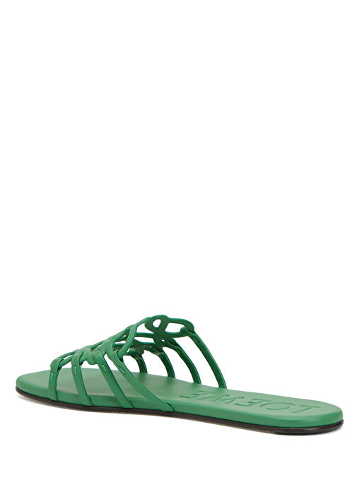 Petal Anagram Yeşil Kadın Deri Terlik - Görsel 4