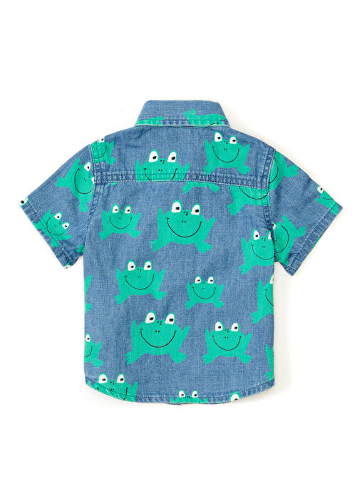 Stella McCartney Multicolored Short Sleeve Baby Boy Denim Shirt