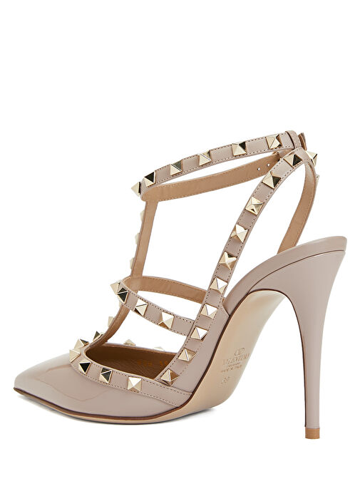Rockstud Pudra Deri Topuklu Ayakkabı - Görsel 4