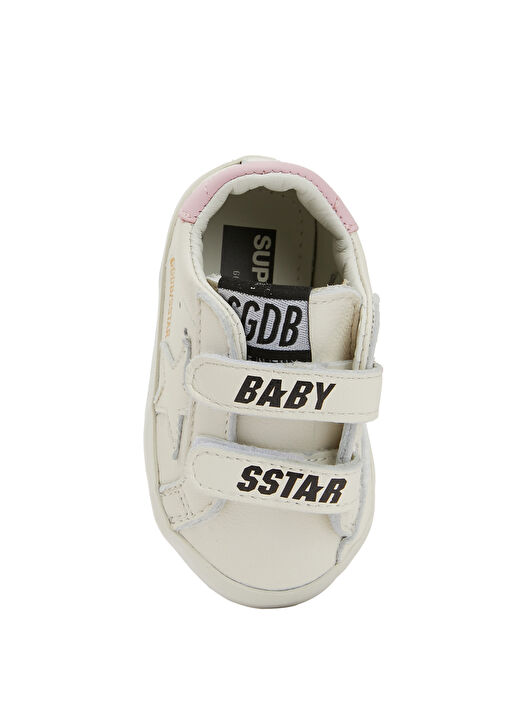 Super-Star Beyaz Pembe Kız Bebek Deri Sneaker - Görsel 5