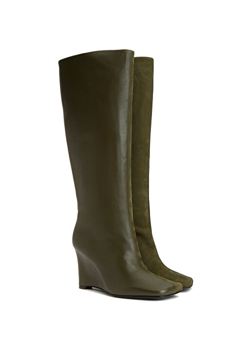 Haki Nubuk Deri Çizme - Görsel 3