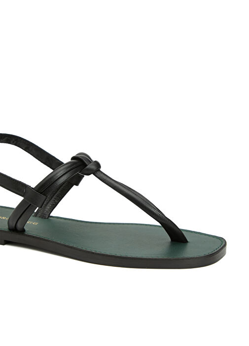 Siyah Kadın Deri Sandalet - Görsel 7