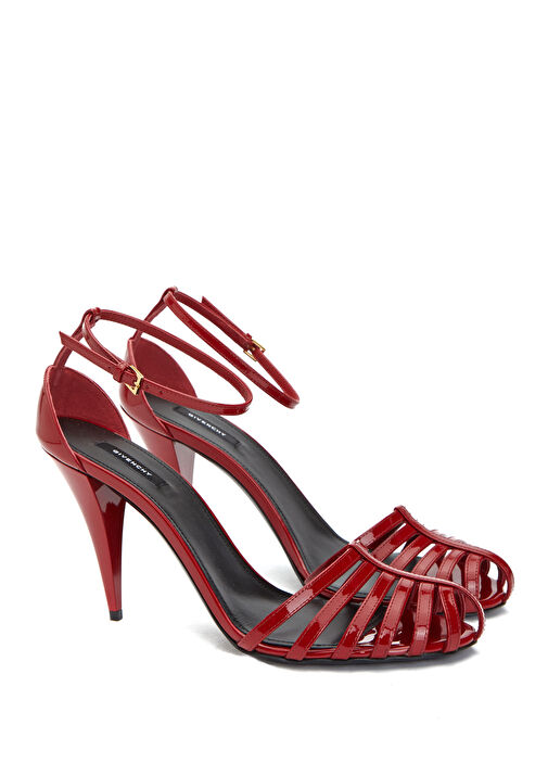 Kırmızı Kadın Deri Sandalet - Görsel 3
