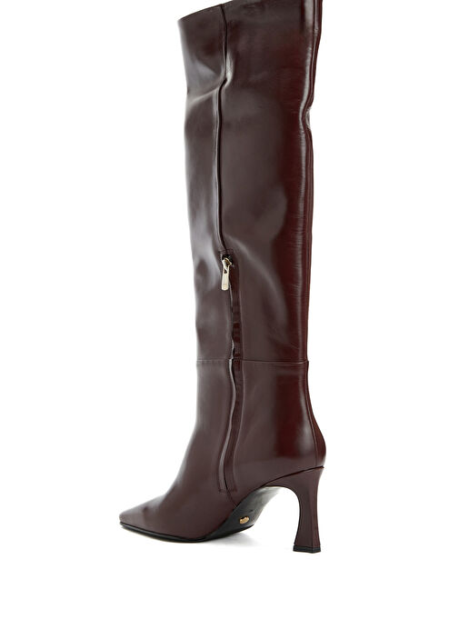 Bordo Kadın Deri Çizme - Görsel 4