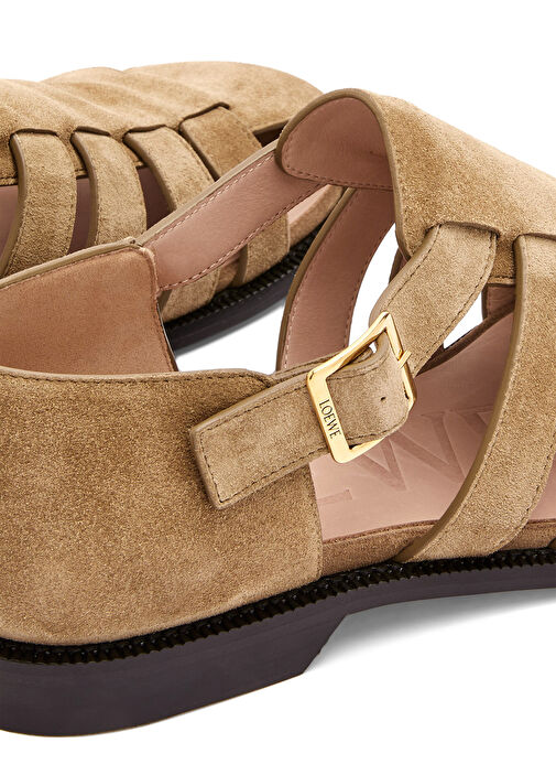 Bej Erkek Süet Sandalet - Görsel 5