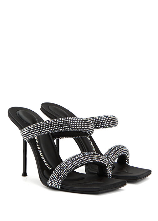 Julie Siyah Silver Kadın Deri Sandalet - Görsel 3